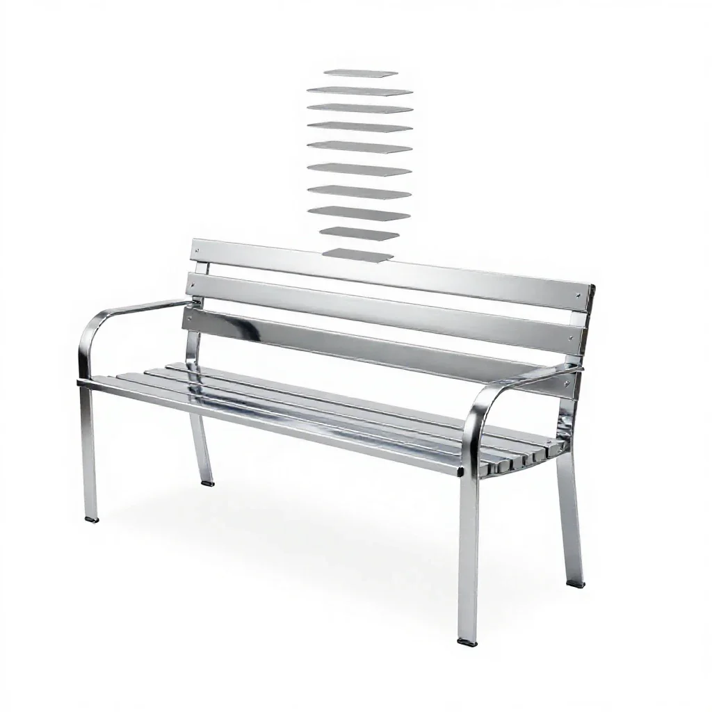 Garden bench with slats isolated on a white background