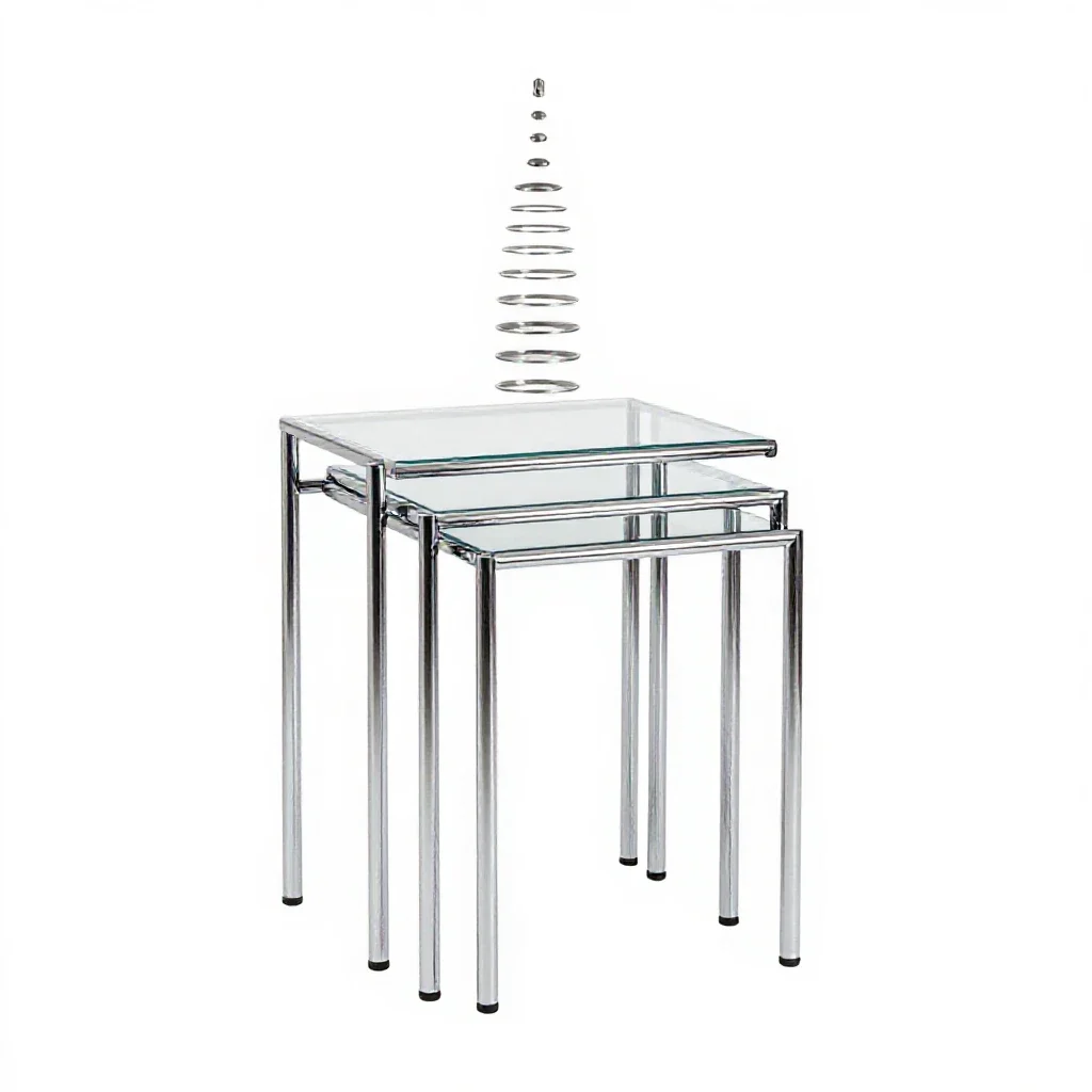 Nesting side table set isolated on a white background