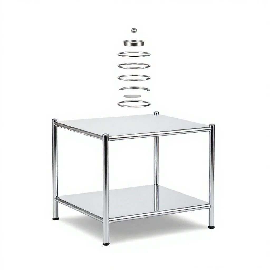 Nightstand with a shelf isolated on a white background