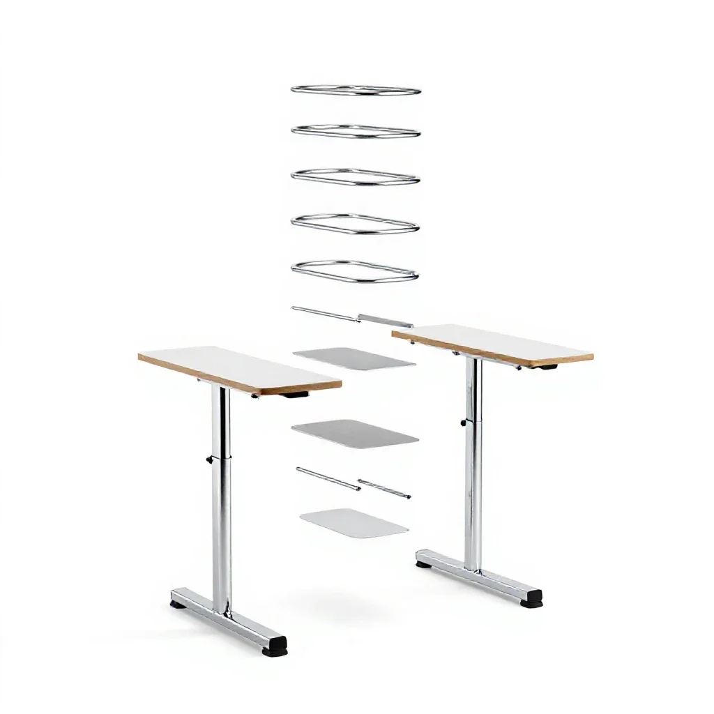 Standing desk frame isolated on a white background