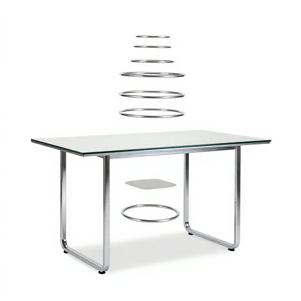 Trestle table isolated on a white background