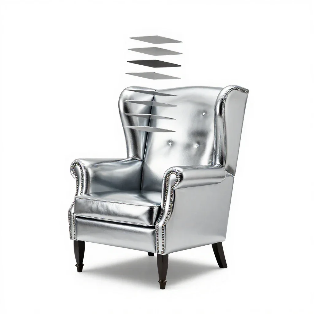 Wingback armchair isolated on a white background