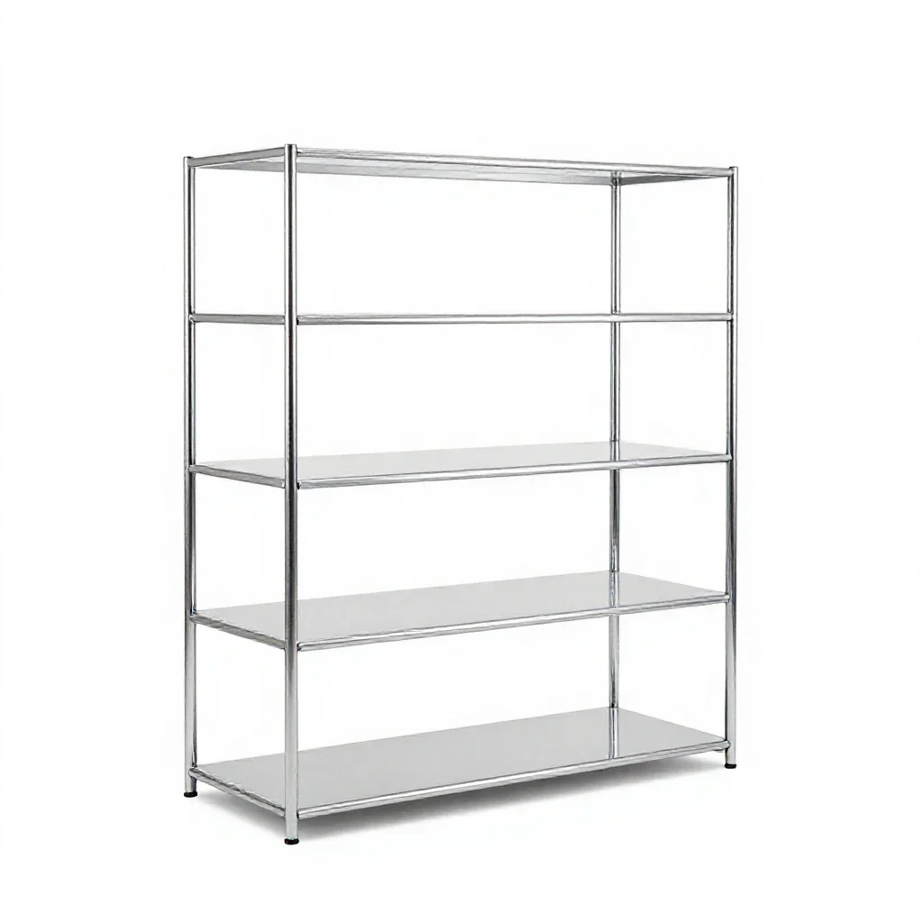 Open bookshelf isolated on a white background