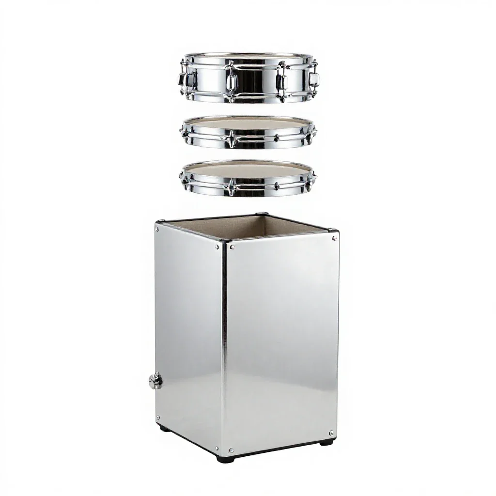Cajon box drum isolated on a white background