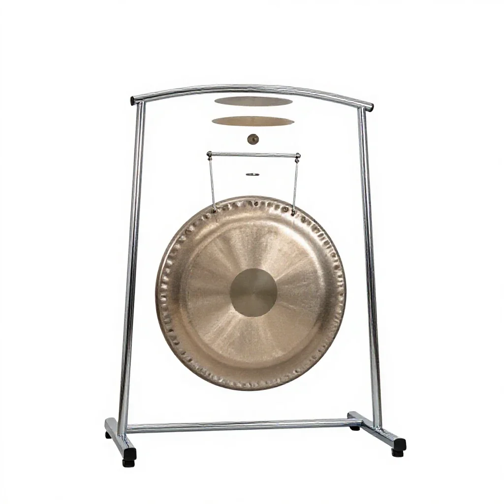 Gong on a stand isolated on a white background