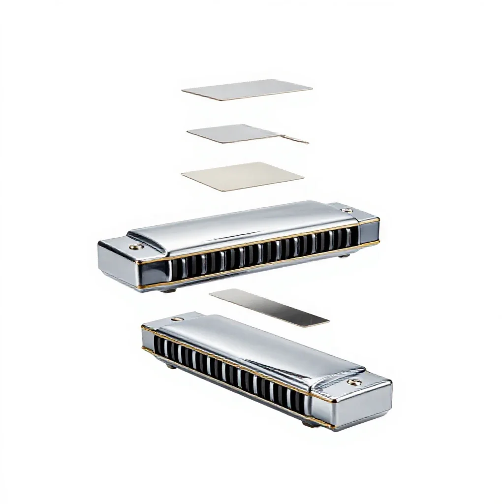 Harmonica isolated on a white background