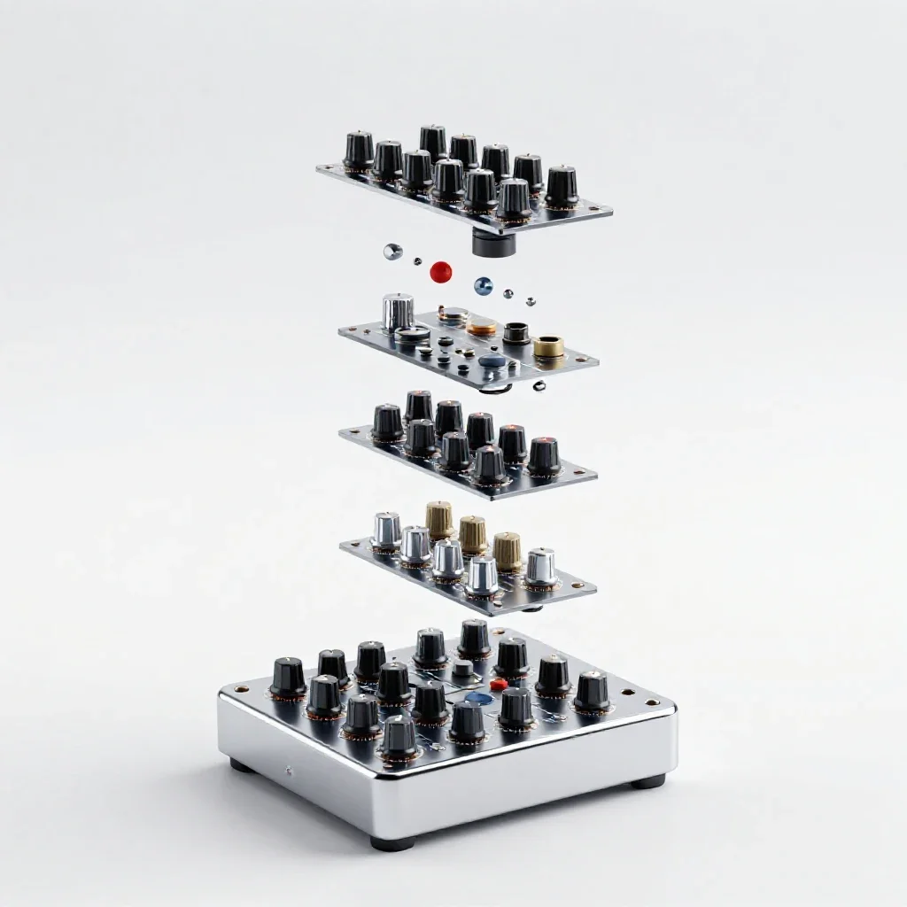 Modular synthesizer isolated on a white background