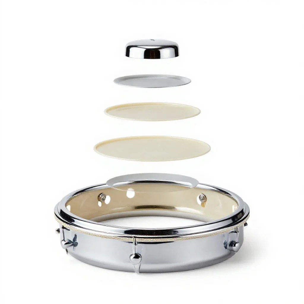 Tambourine isolated on a white background