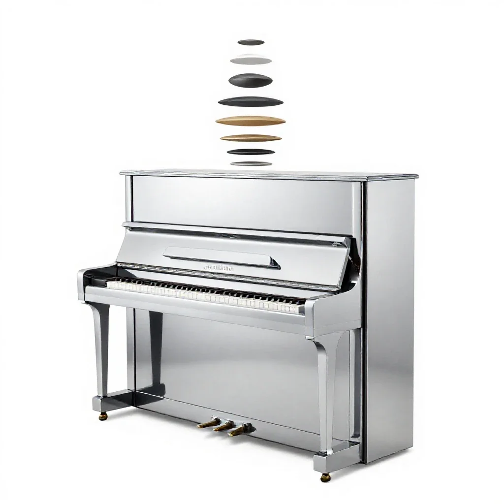 Upright piano isolated on a white background