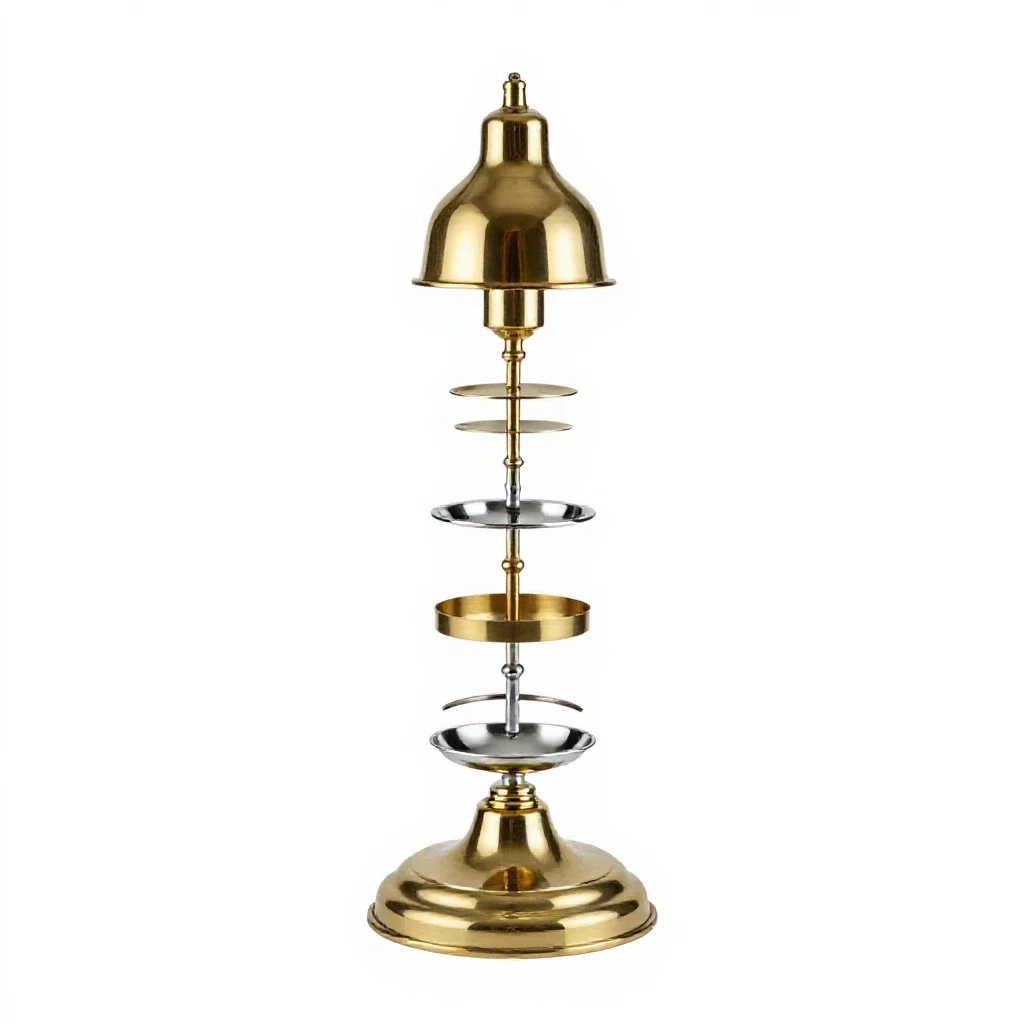 Brass banker's lamp isolated on a white background
