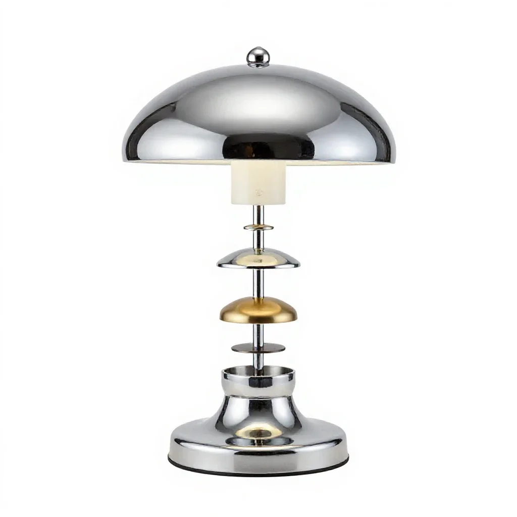 Mushroom table lamp isolated on a white background