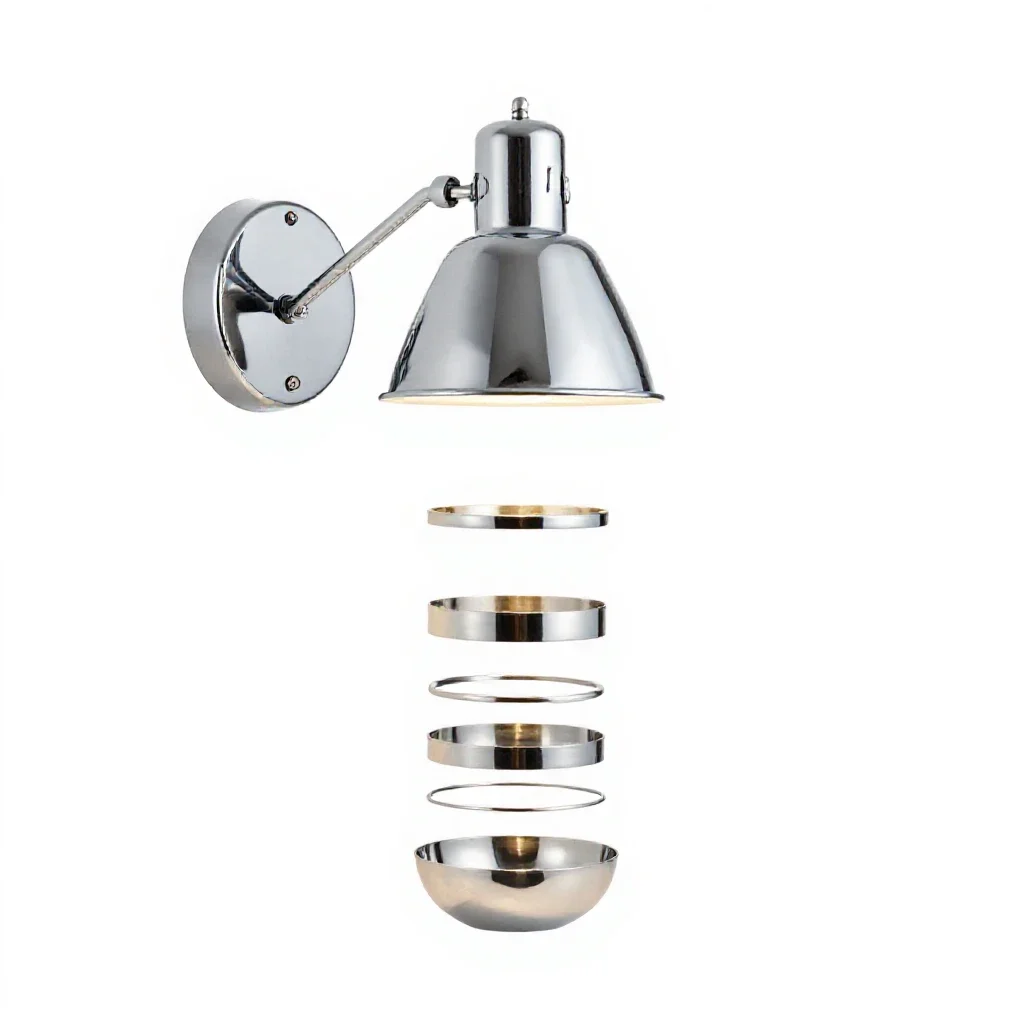 Swing-arm wall lamp isolated on a white background