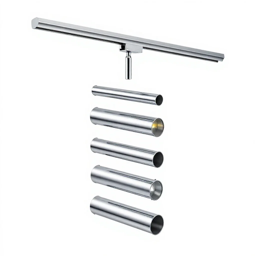Track lighting bar isolated on a white background