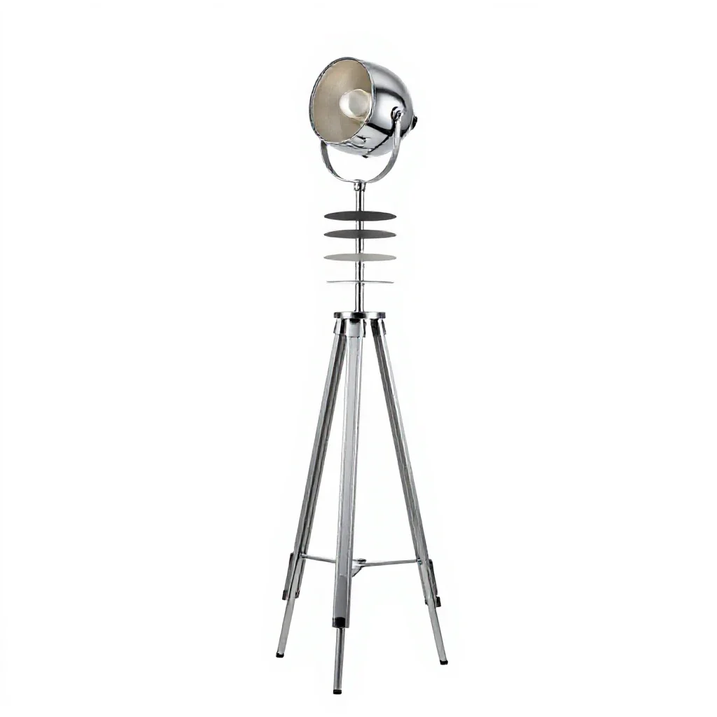 Tripod floor lamp isolated on a white background