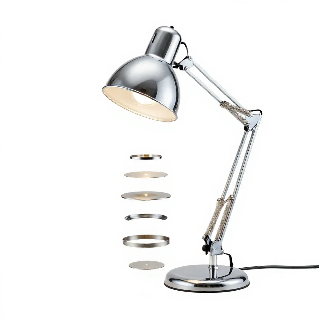 Articulated architect desk lamp isolated on a white background