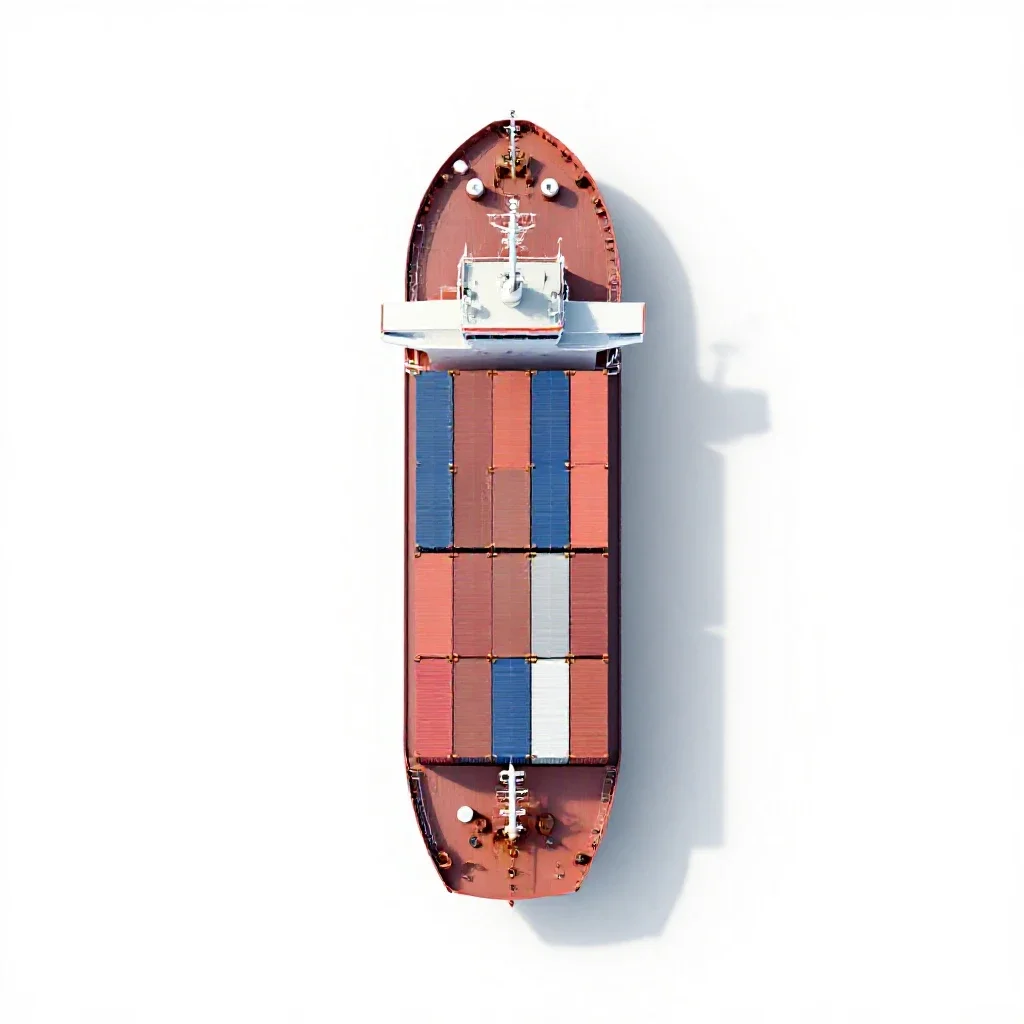 Container ship isolated on a white background