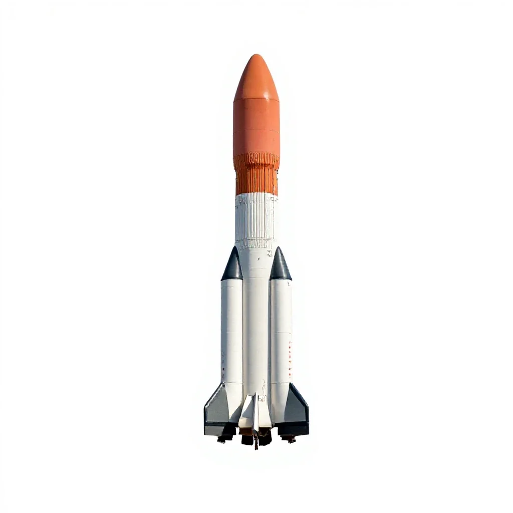 Heavy lift rocket isolated on a white background