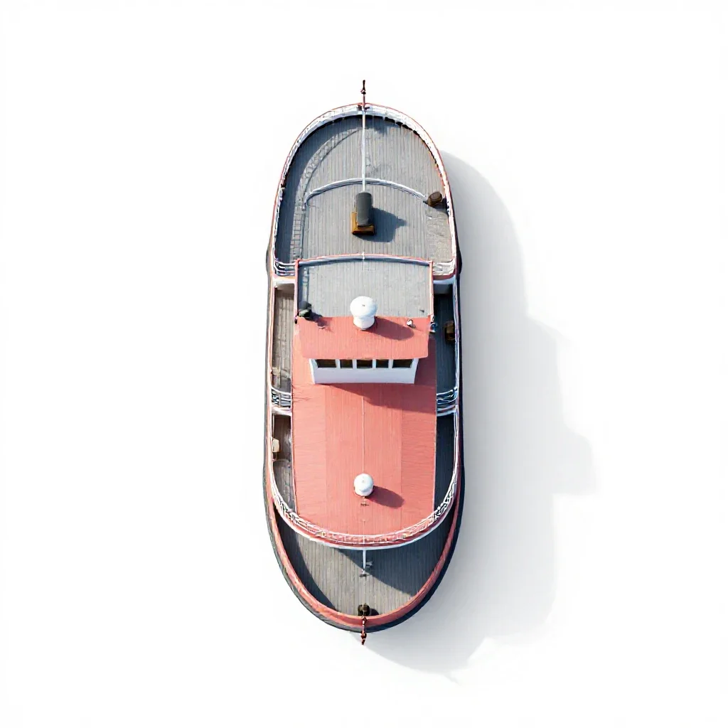 Paddle steamer isolated on a white background