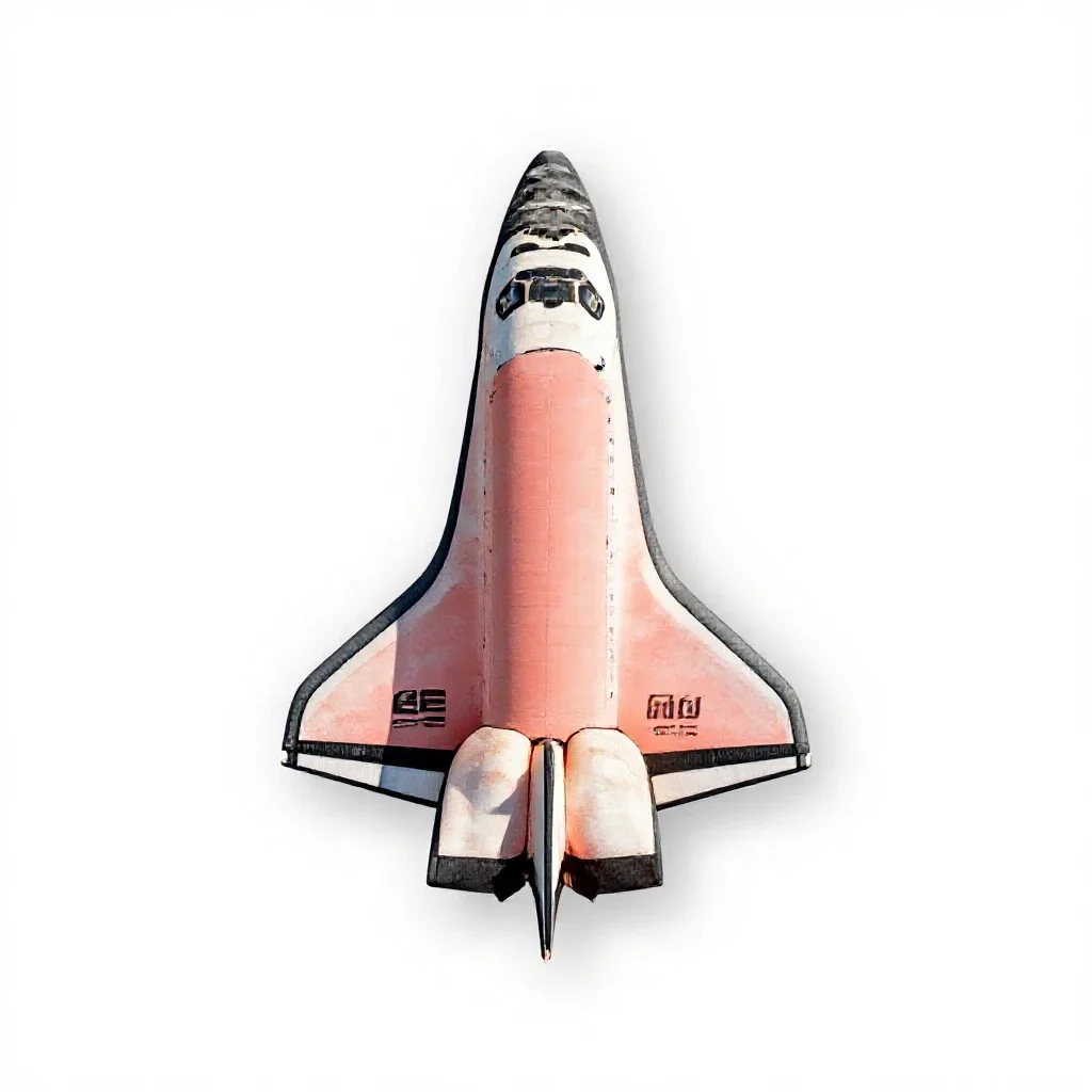 Space shuttle orbiter isolated on a white background