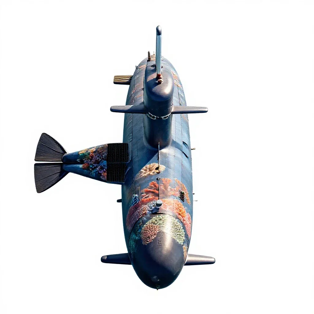 Submarine isolated on a white background