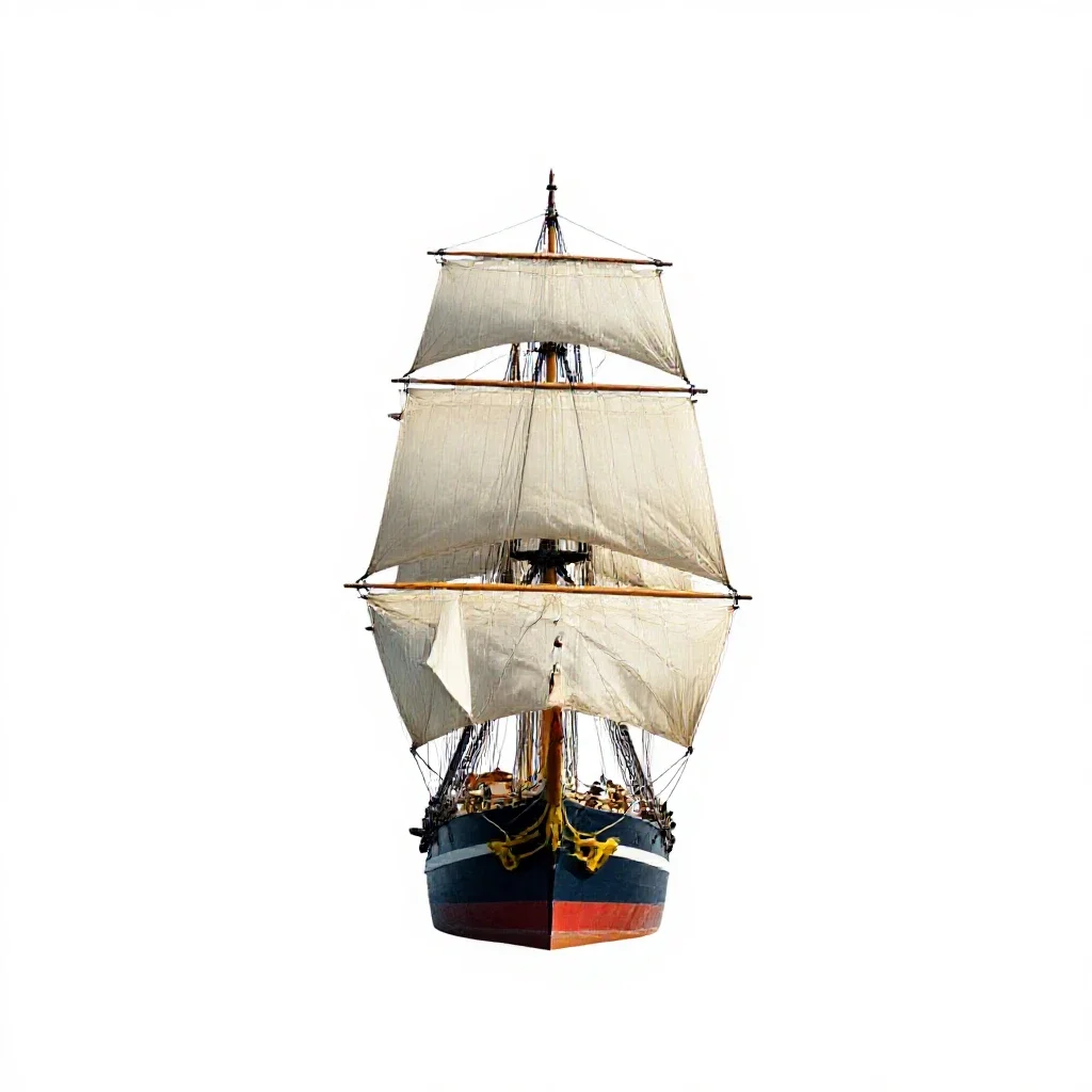 Tall ship isolated on a white background