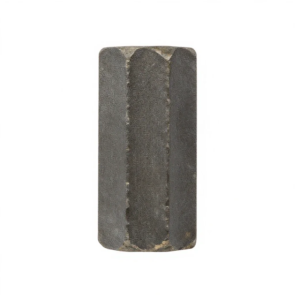 Basalt column fragment isolated on a white background