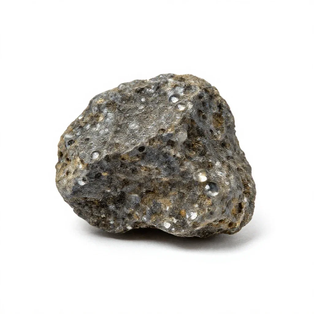 Chunk of raw malachite isolated on a white background