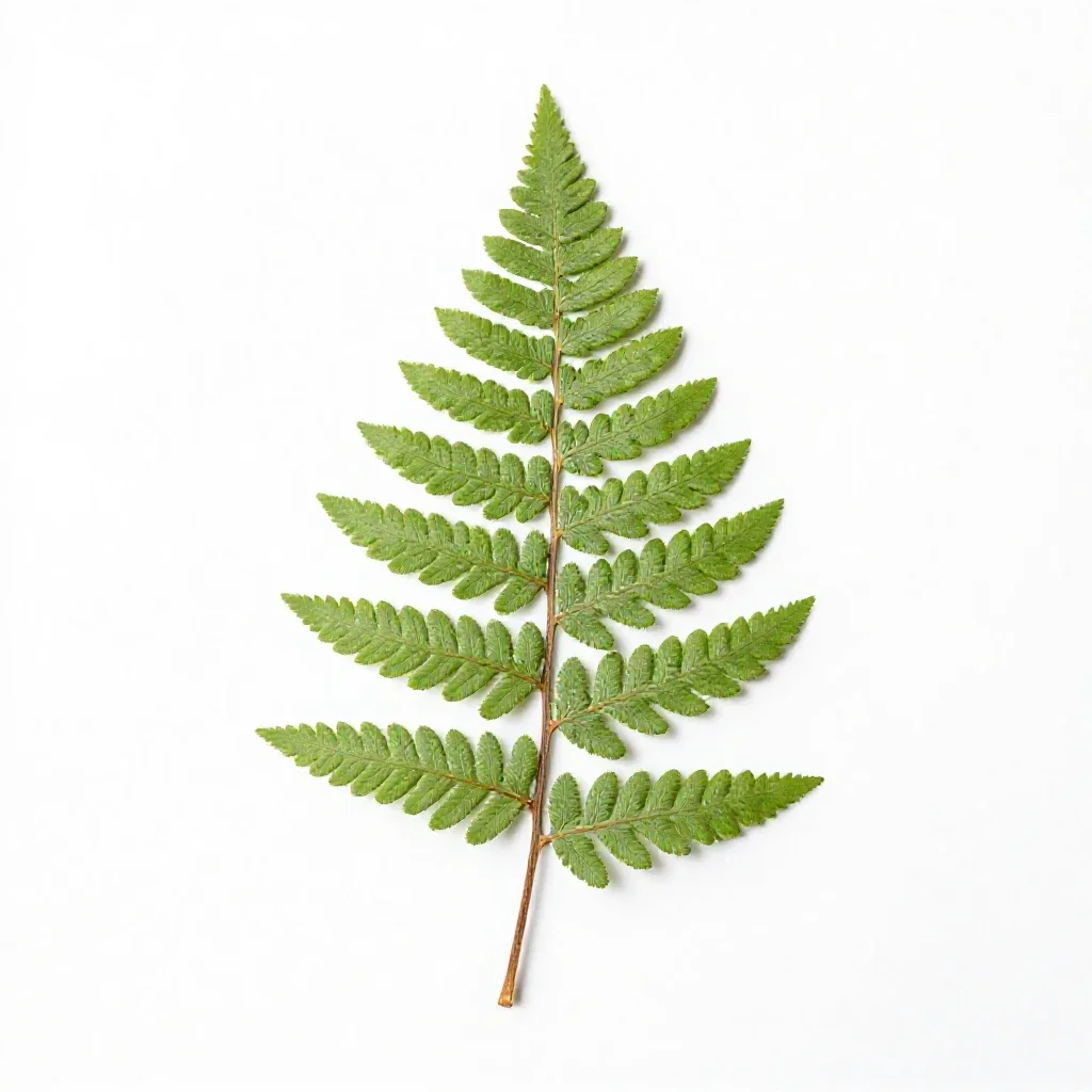 Fern fossil in shale isolated on a white background