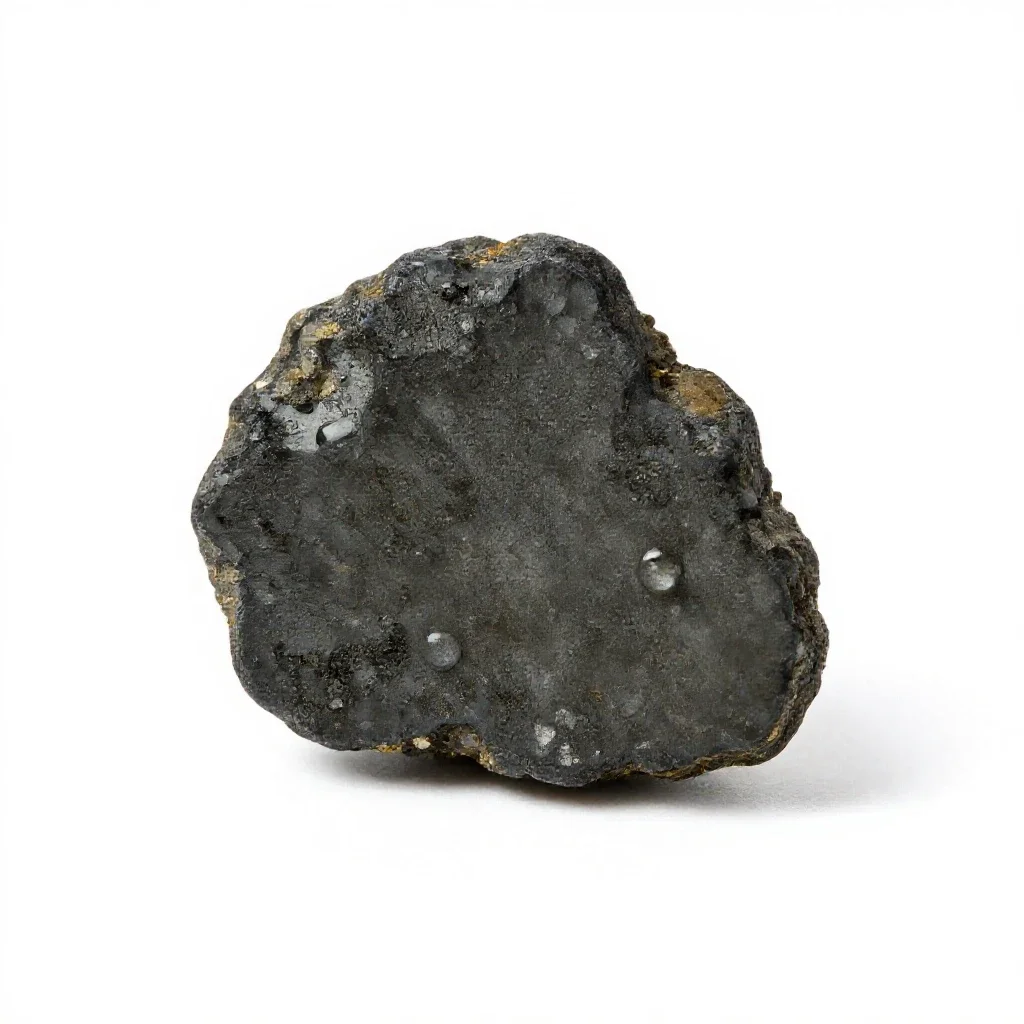 Piece of obsidian isolated on a white background