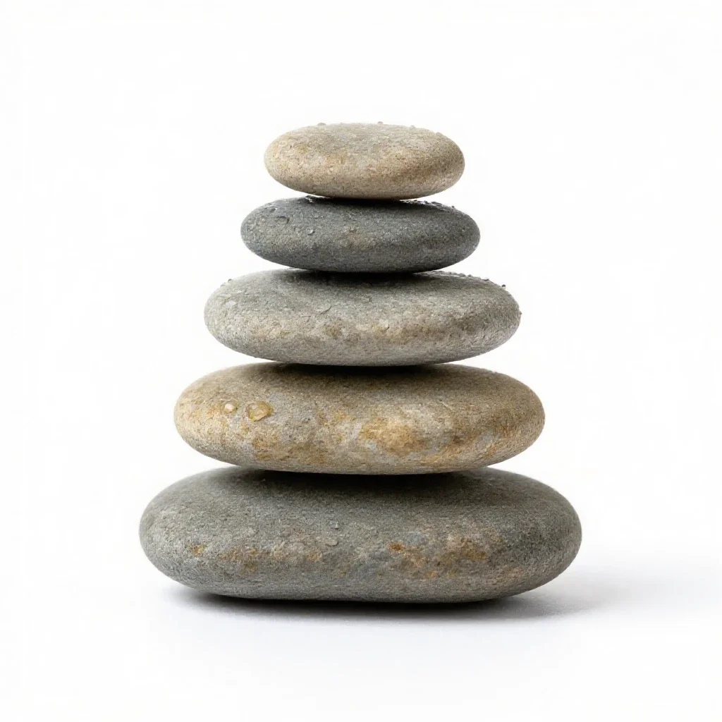 River stone stack isolated on a white background
