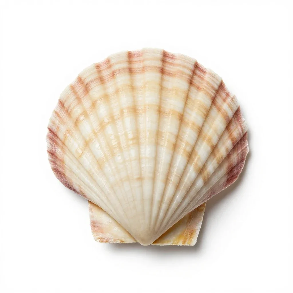 Scallop shell isolated on a white background