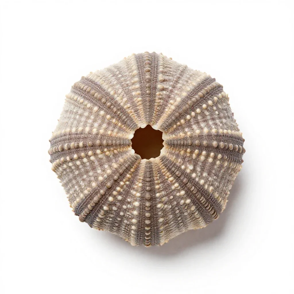 Sea urchin shell isolated on a white background