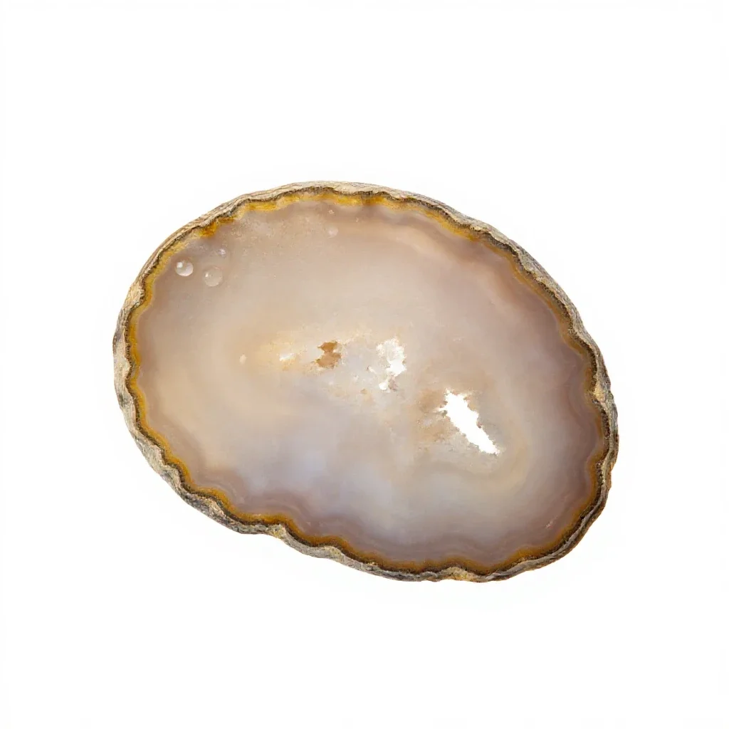 Slice of agate isolated on a white background