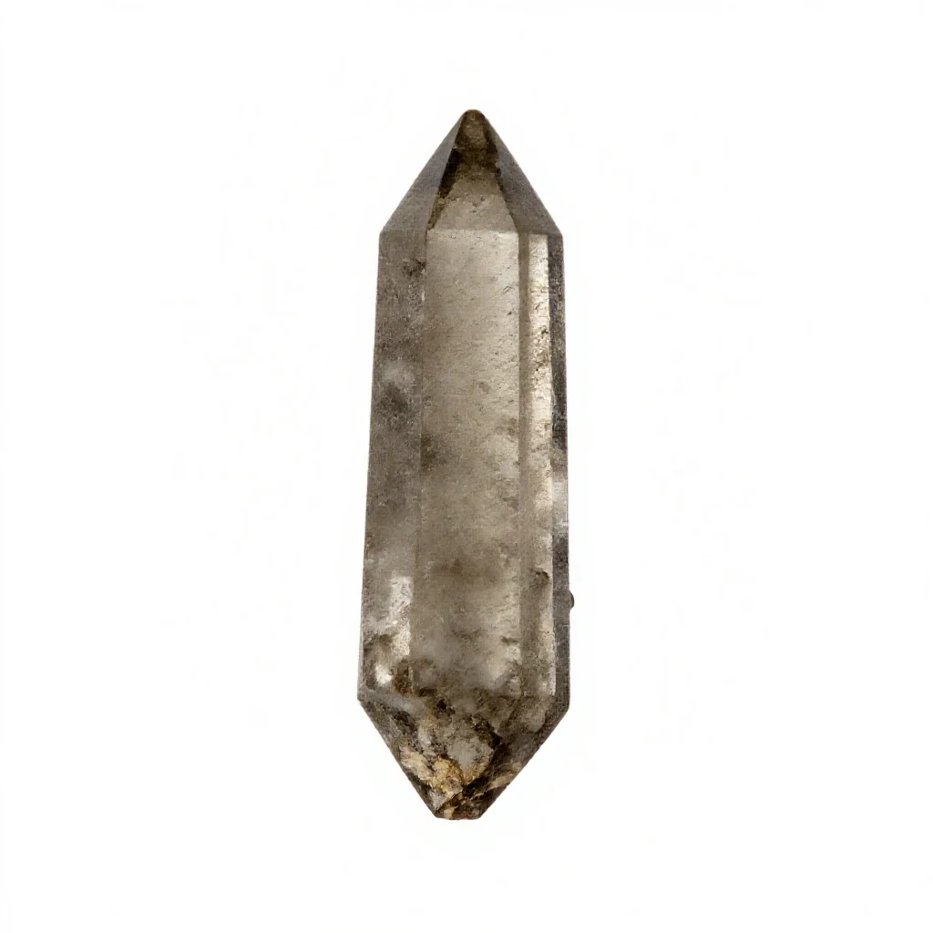 Smoky quartz point isolated on a white background