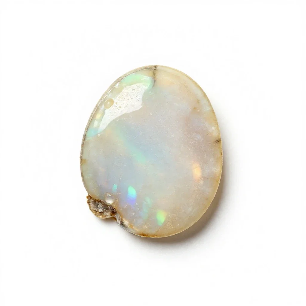 Opal specimen isolated on a white background