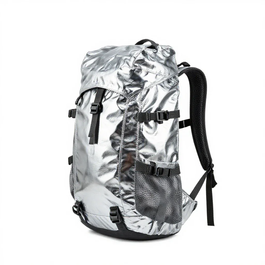 Camping backpack isolated on a white background