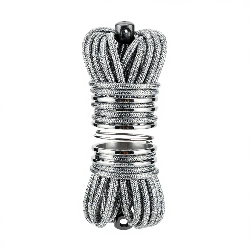 Climbing rope coil isolated on a white background