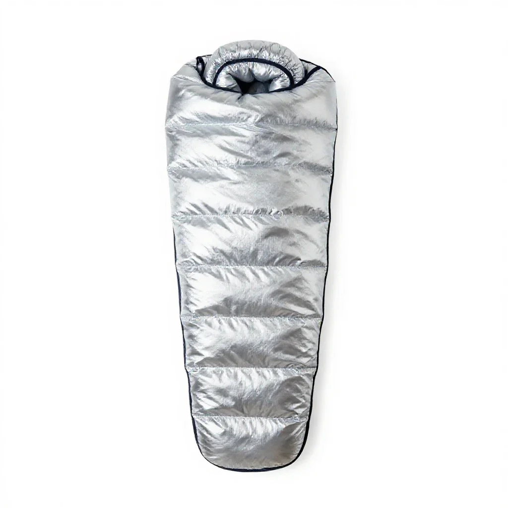 Sleeping bag rolled up isolated on a white background
