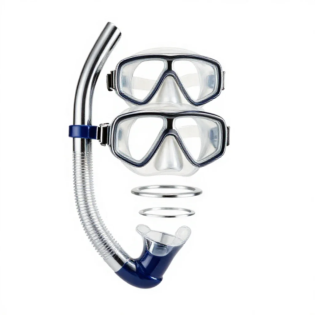 Snorkel and mask isolated on a white background