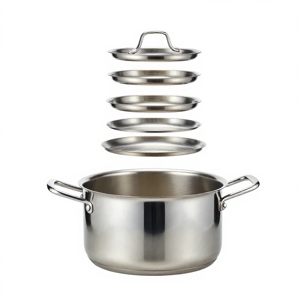 Titanium cook pot isolated on a white background