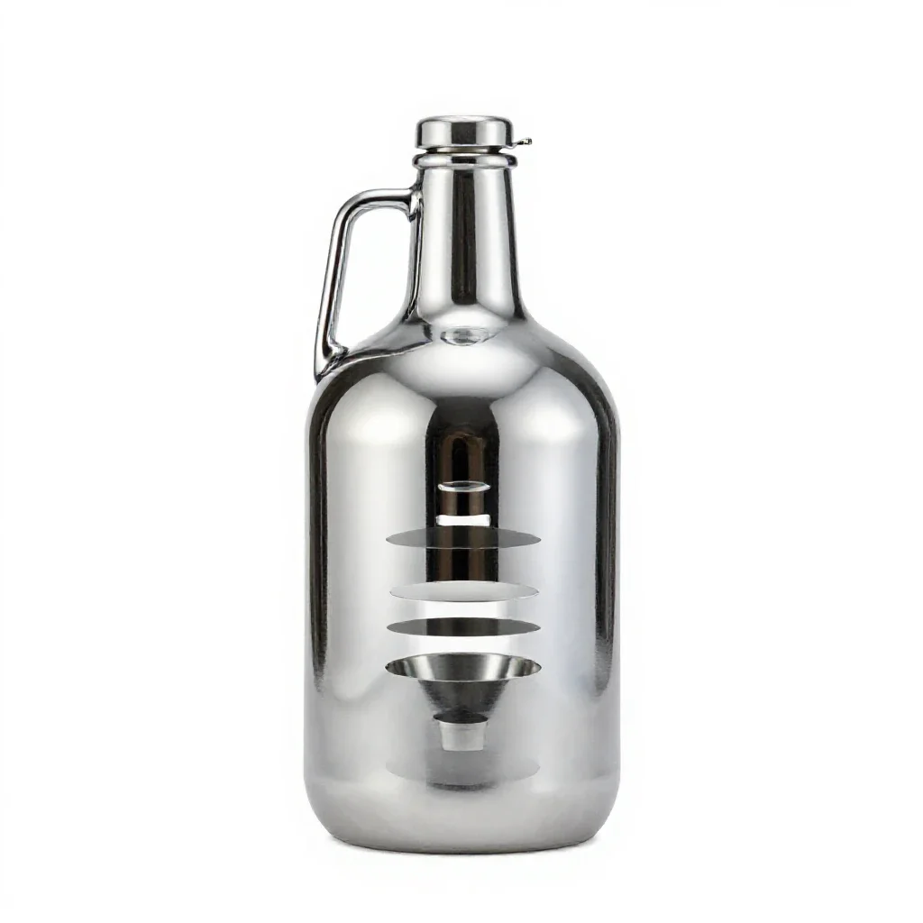Growler with a swing top isolated on a white background