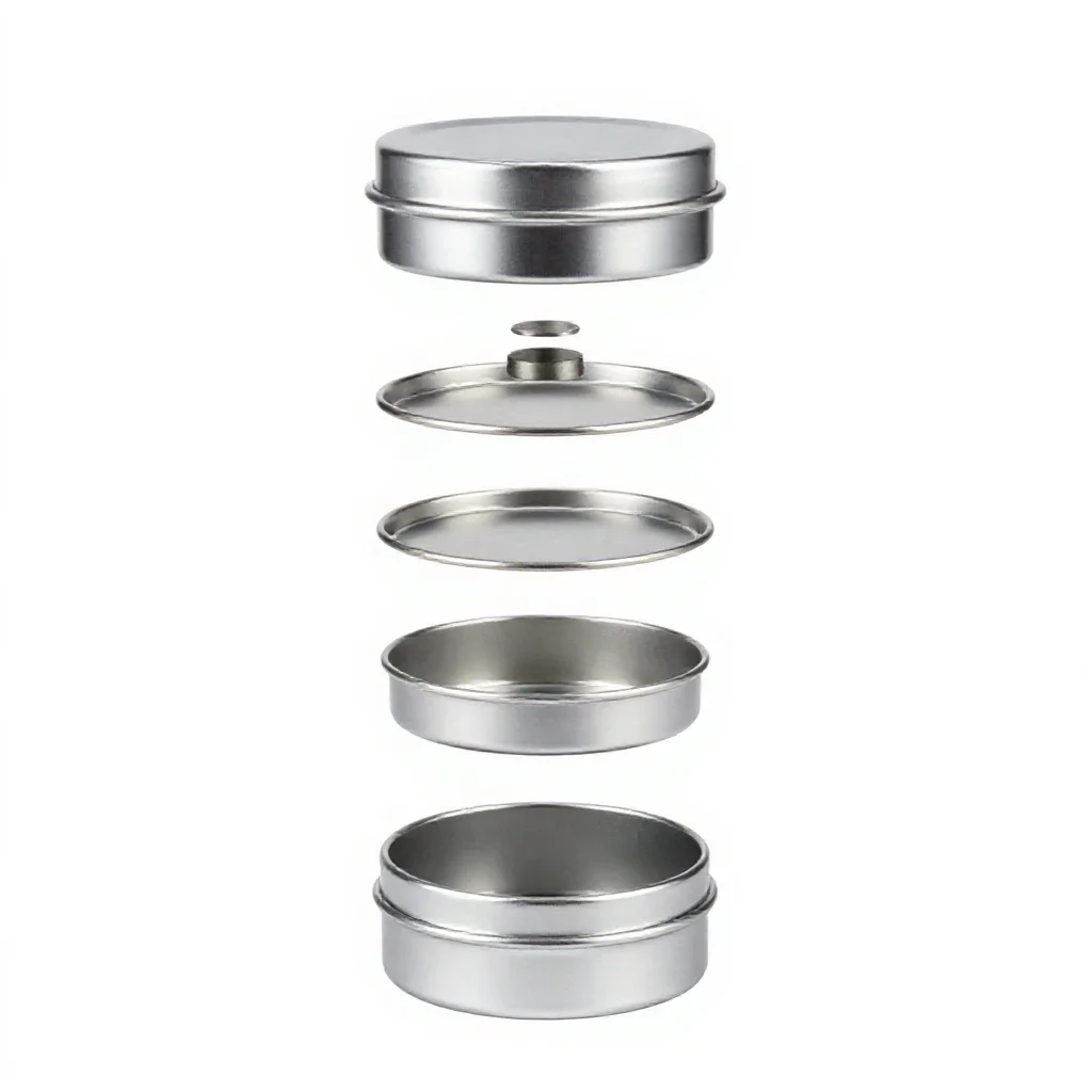 Matte aluminium tin isolated on a white background