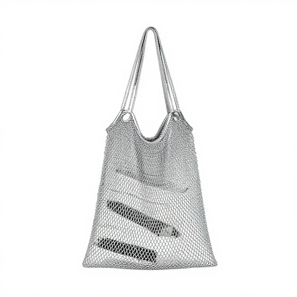 Mesh produce bag isolated on a white background