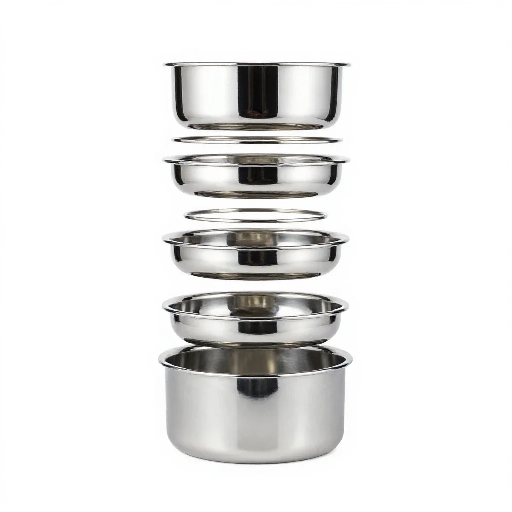 Stackable food storage set isolated on a white background