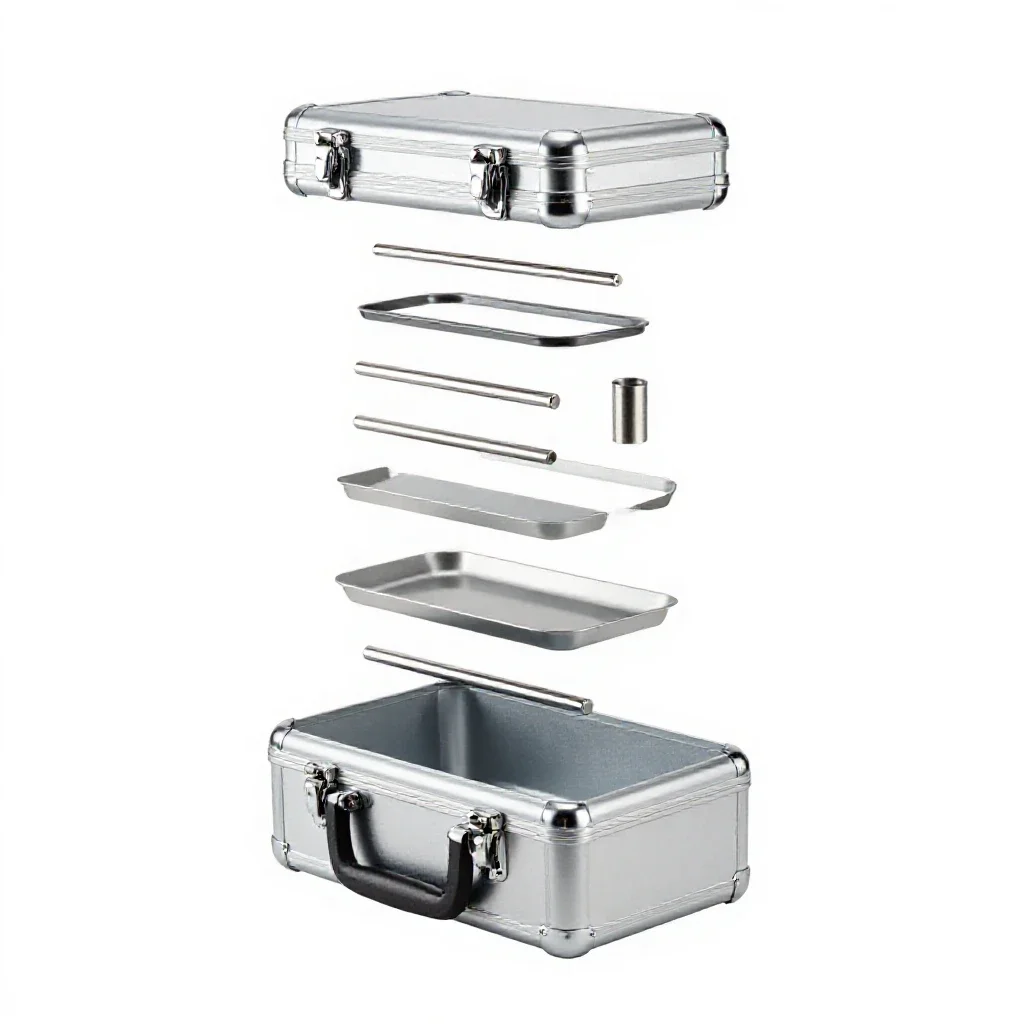 Tool case with latches isolated on a white background