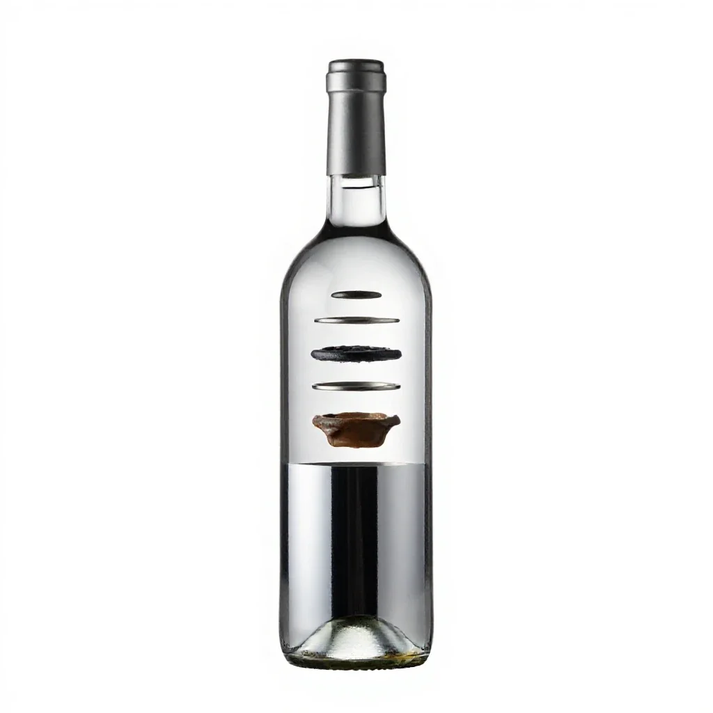 Wine bottle with a wax seal isolated on a white background