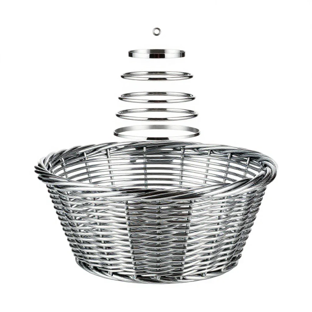 Woven market basket isolated on a white background