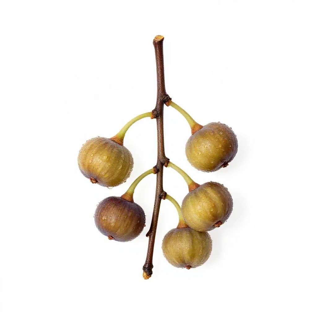 Fig branch with fruit isolated on a white background