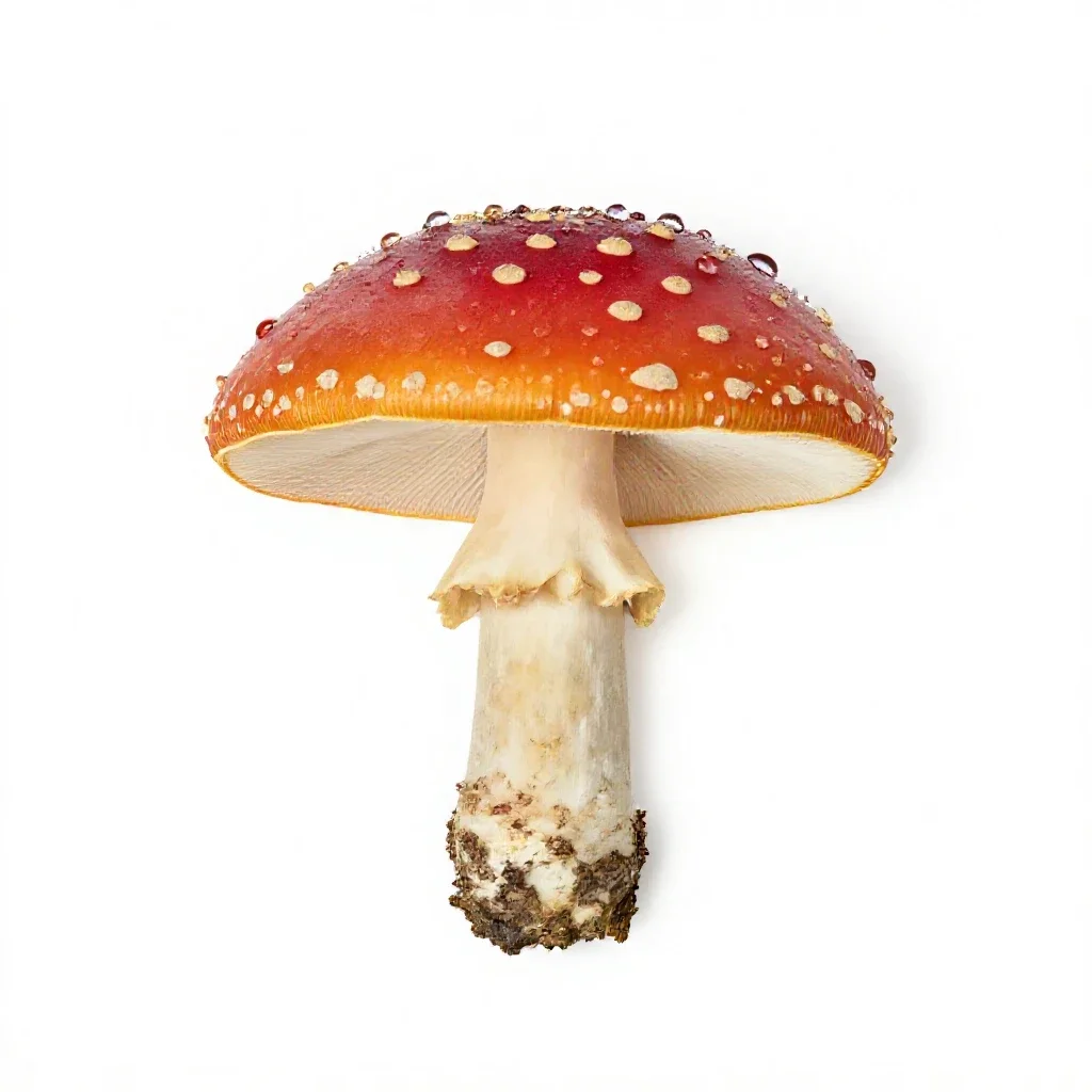 Fly agaric mushroom isolated on a white background