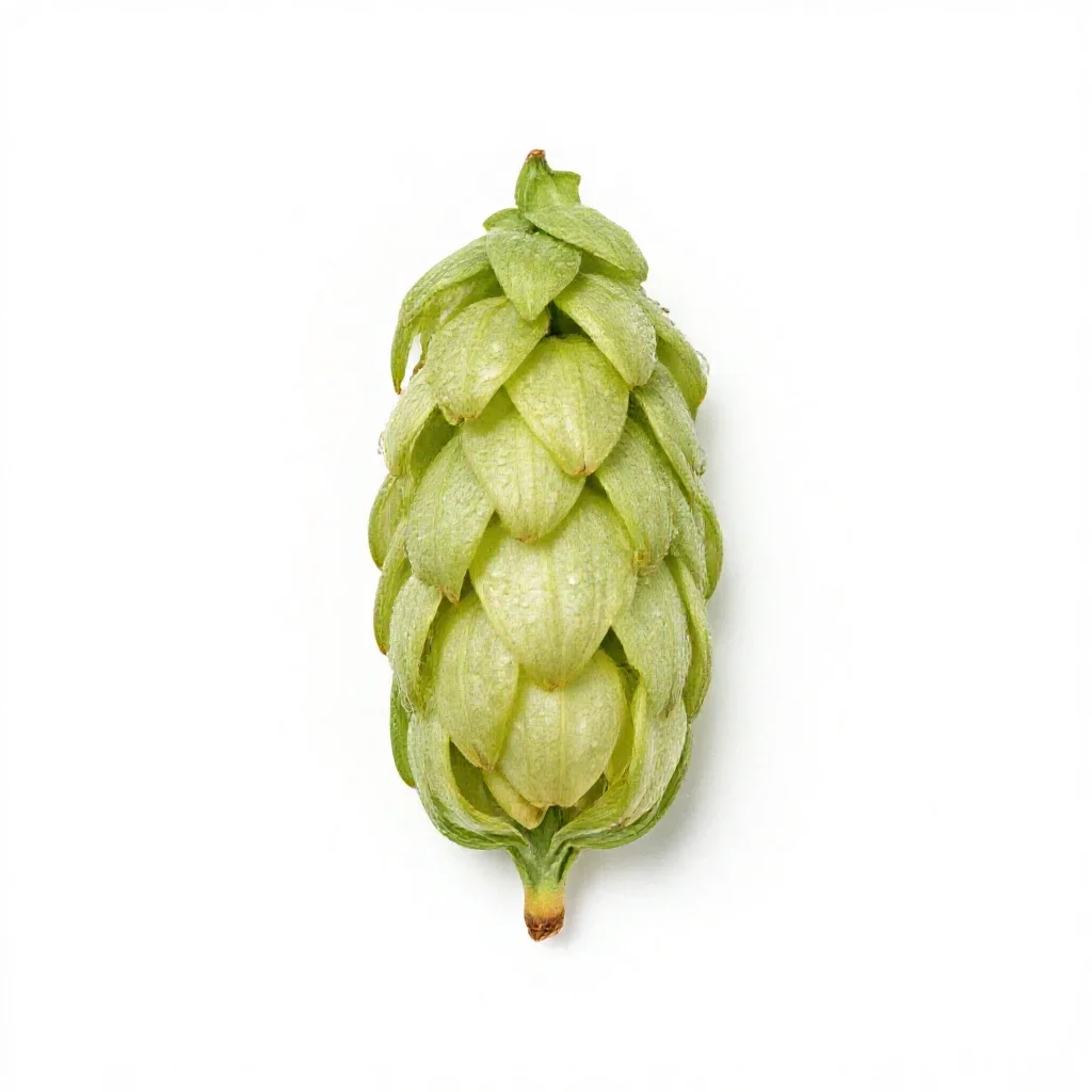 Hop flower cone isolated on a white background